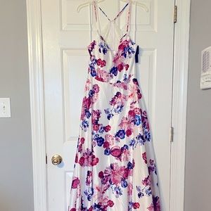 Floral long prom dress